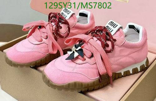 Miu Miu Women's Pink Leather Sneakers with Bow Detail - Size EU35-EU41