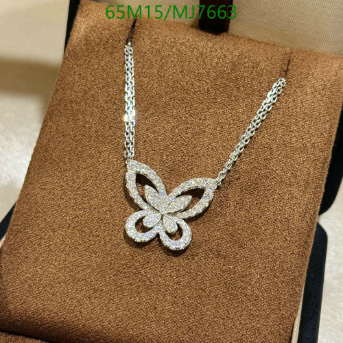Graff Diamond Butterfly Pendant Necklace in White Gold Finish, Elegant Jewelry