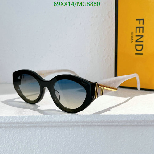 Fendi MG8880 Cat Eye Sunglasses | Black Frame with Blue Gradient Lenses