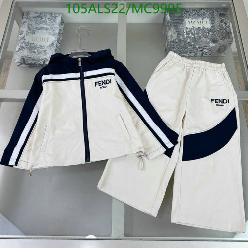 Fendi Kids' Two-Piece Tracksuit Set with Logo Detail - Blue and Ivory 5 Fendi Kids' Two-Piece Tracksuit Set with Logo Detail - Blue and Ivory