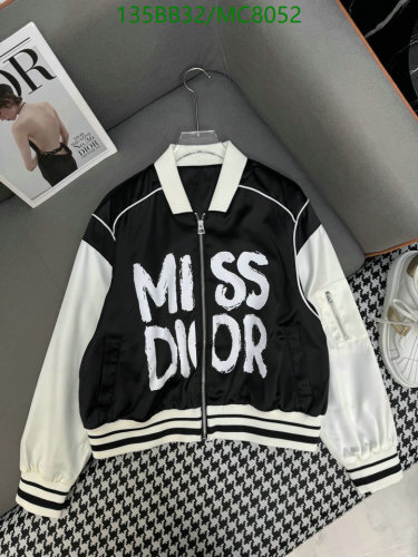 Dior Miss Dior Black & White Polyester Bomber Jacket - Women's Fashion