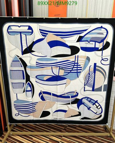 Hermès Thalassa Boat Print Cashmere Silk Scarf 140cm - Elegant and Versatile