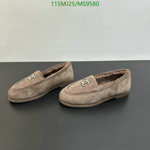 Chanel Women's Sheepskin Wool Lined Leather Sole Loafers - MS9580