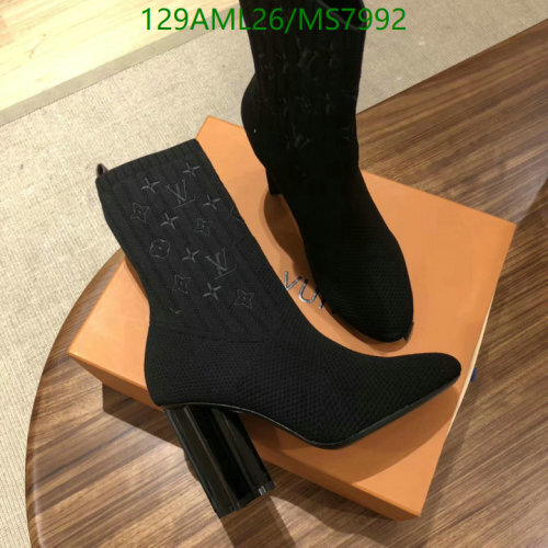 Louis Vuitton Women's Black Knit Ankle Boots with 10cm Heel - Size EU35-42