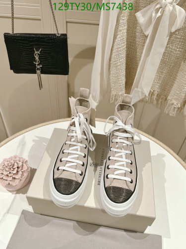 Brunello Cucinelli Women's Cowhide High-Top Sneakers - MS7438 - EU35-42