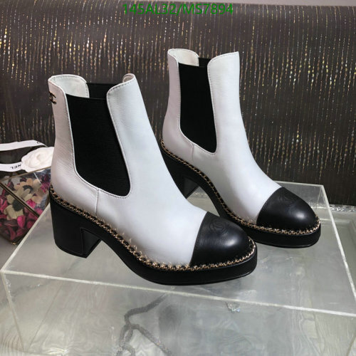 Chanel Women's Two-Tone Leather Ankle Boots with Block Heel - EU35-EU41 7 Chanel Women's Two-Tone Leather Ankle Boots with Block Heel - EU35-41