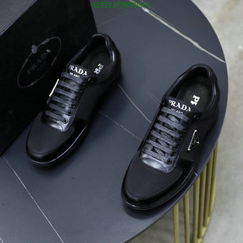 Prada Men's Black Cowhide Leather Sneakers, Lace-up, EU38-45