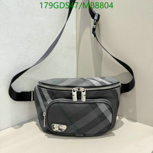 Burberry Gray Check Canvas Bum Bag, 27*14*7cm