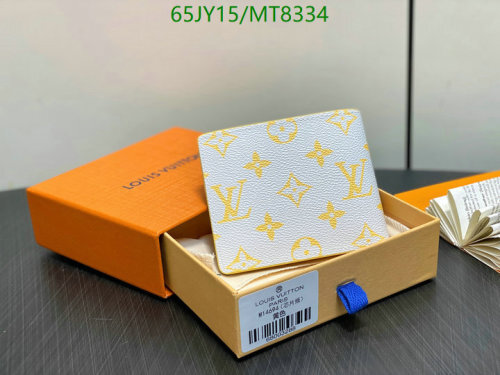 Louis Vuitton White and Yellow Monogram Leather Wallet - Model 14694