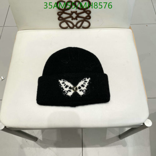 Louis Vuitton Black Wool Hat with Butterfly – Stylish Winter Headwear