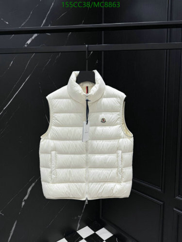Moncler White Down Padded Vest: Unisex, Warm, and Stylish for Outdoor Wear