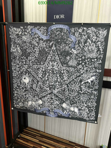 Dior Around The World Silk Scarf, 90 x 90 cm, Black and White