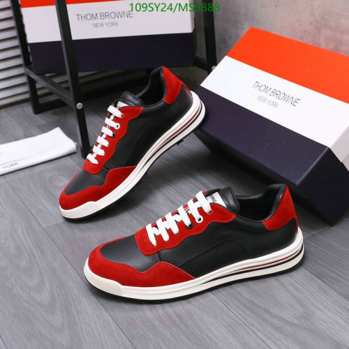 Thom Browne Men's Black & Red Leather Sneakers - Stylish & Comfortable