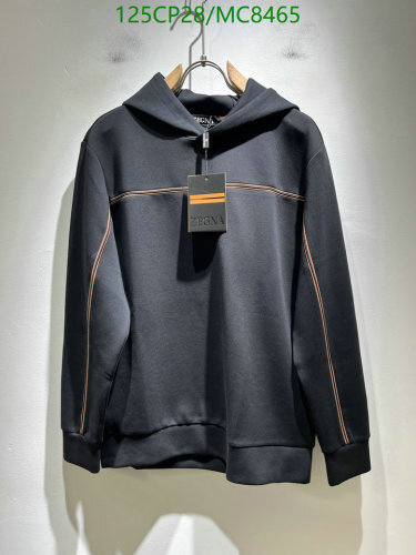 Zegna Men's Black Hoodie with Contrast Stripe - Casual & Comfortable