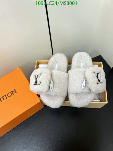 Louis Vuitton Women's Wool Shearling Slippers MS8001 - Luxurious Comfort