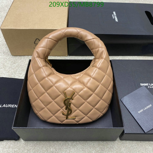 Yves Saint Laurent Beige Leather Quilted Hobo Bag, 18 x 17 x 4 cm