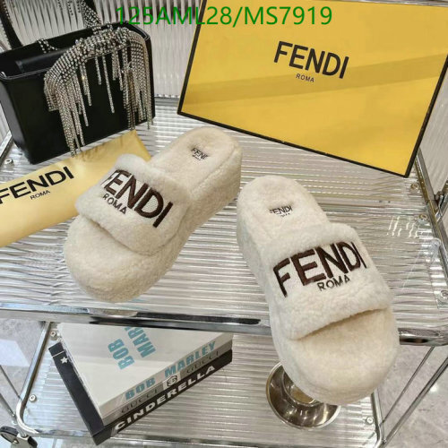 Fendi Roma Women's Wool Platform Slide Slippers - MS7919 - EU35-40