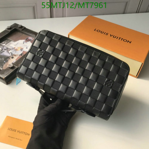 Louis Vuitton Damier Infini Leather Wallet Clutch - Black, 22 x 12 x 4 cm