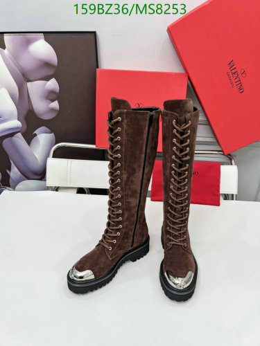 Valentino Women's Brown Suede Lace-Up Knee-High Boots with Metal Toe Cap 7 Valentino Women's Brown Suede Lace-Up Knee-High Boots with Metal Toe Cap