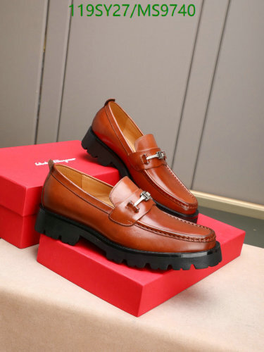 Salvatore Ferragamo Men's Leather Loafers with Lug Sole - MS9740