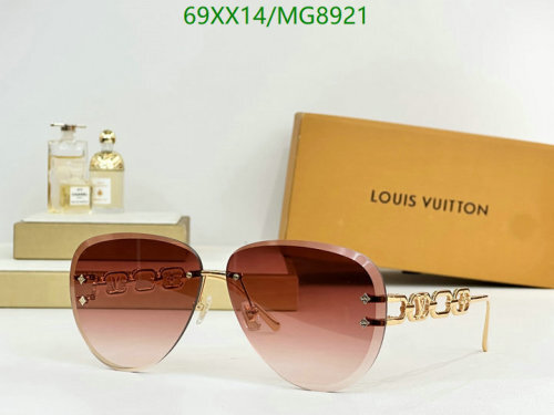 Louis Vuitton Women's Chain Rimless Sunglasses MG8921 Brown Gradient Lens