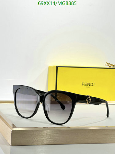 Fendi MG8885 Black Cat Eye Women's Sunglasses, 56-16-145, Stylish Eyewear