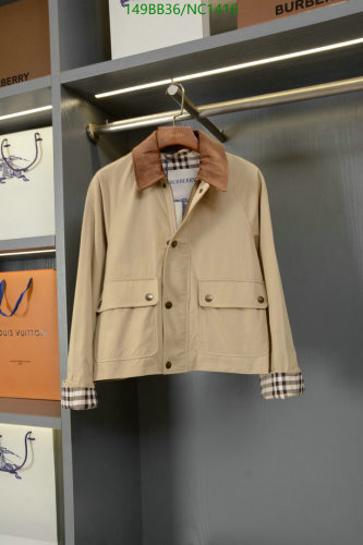 Burberry Men's Cotton Blend Jacket with Classic Check Trim - Stylish & Versatile