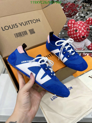 Louis Vuitton Women's Blue and White Lace-Up Sneakers - EU35-41