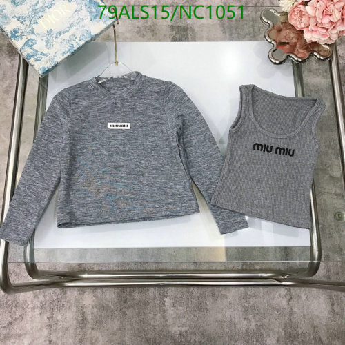 Miu Miu Kids' Gray Top & Tank Set - Stylish Comfort for Your Little One