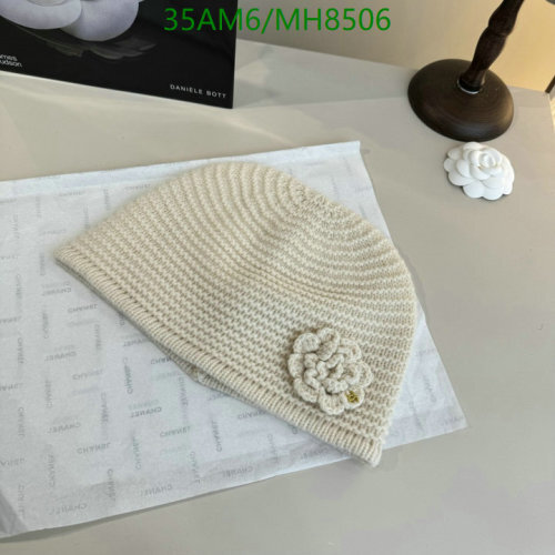 Elegant Chanel Cashmere Beanie with Camellia Flower - Warm and Stylish