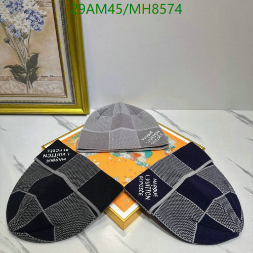 Louis Vuitton Damier Pattern Knit Hat, Warm Winter Beanie Cap MH8574