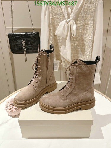 Saint Laurent Women's Suede Lace-Up Ankle Boots - Beige Cowhide Leather