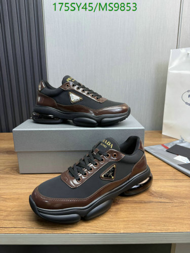 Prada Men's MS9853 Leather Trim Sneakers - Stylish and Comfortable