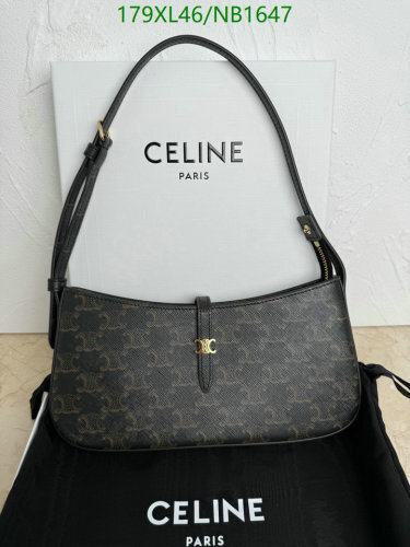 Elegant Celine Paris Bag in Signature Print, 25cm - Crafted with Genuine Leather