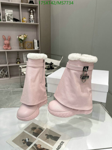 Designer Pink Cowhide Wool Boots, Fashionable Women's Shoes EU34-41