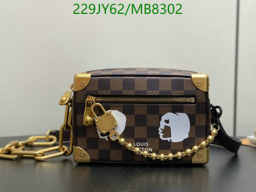 Louis Vuitton Damier Ebene Coated Canvas Petite Malle, 18.5 x 13 x 8 cm