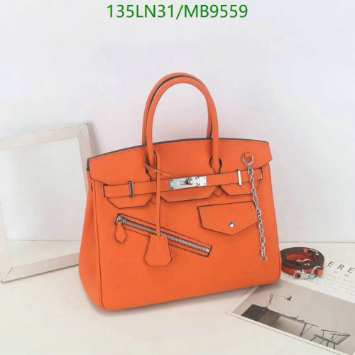 Hermes Birkin 25cm Orange Togo Leather Handbag Silver Hardware