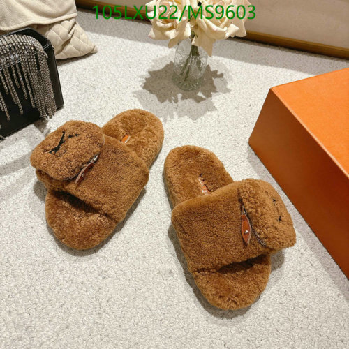 Louis Vuitton Women's Wool Shearling Slipper Slides - Comfortable & Stylish