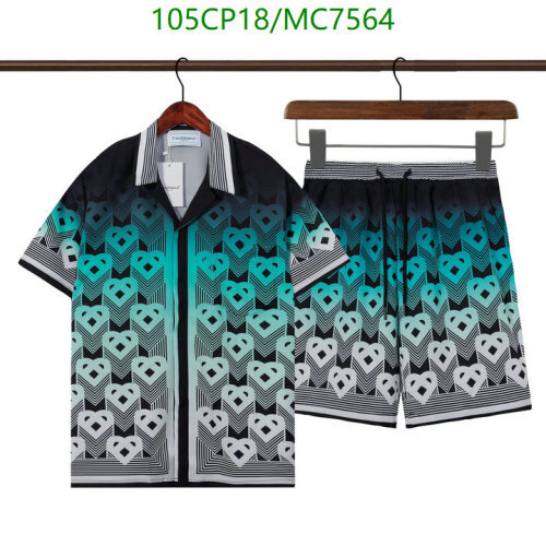 Casablanca Men's Heart Print Shirt and Shorts Set - Stylish Summer Outfit