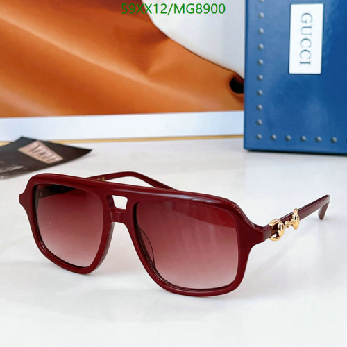 Gucci MG8900 Burgundy Aviator Sunglasses with Gold Horsebit Detail