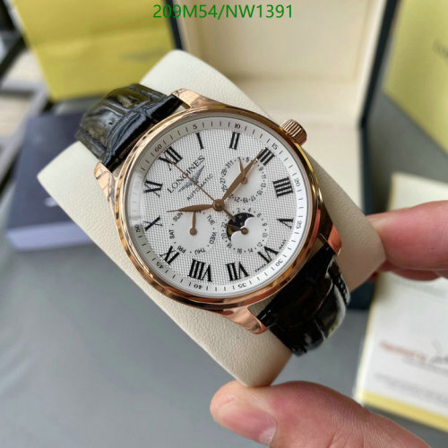 Longines Automatic Movement Men's Watch with Black Leather Strap 40mm