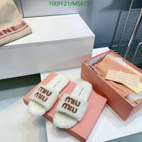 Miu Miu Women's Wool MS8731 Slides Sandals - Comfortable & Stylish (EU35-41)