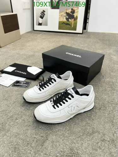 Chanel Women's White Leather & Lambskin Sneakers - EU35-40