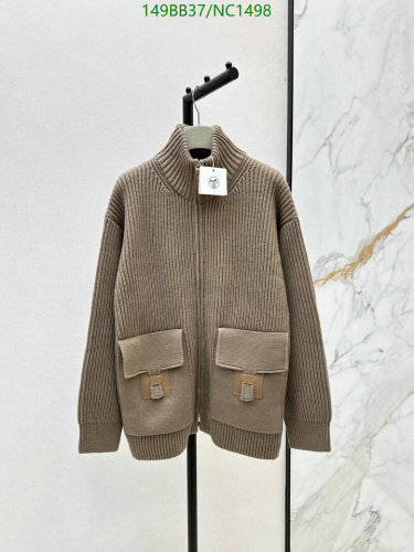 Hermes Wool Knit Zip-Up Cardigan Sweater with Pocket Detail - NC1498