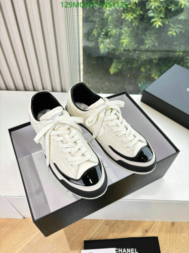 Chanel Women's Cowhide Leather Sneakers - Casual Lace-Up Shoes Size EU35-41