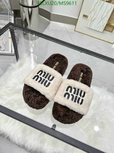 Miu Miu Women's Shearling Slippers MS9611 - Cozy & Stylish Indoor Footwear