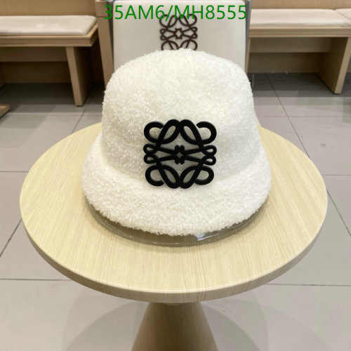 Loewe White Fuzzy Bucket Hat with Anagram Logo - Stylish and Comfortable
