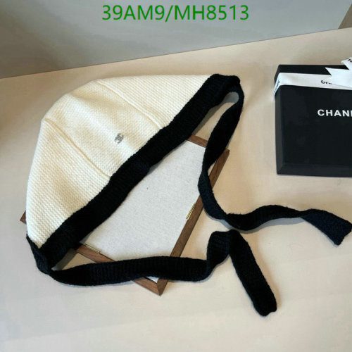 Elegant Chanel Knit Cap with Ribbon Tie - Timeless Style & Comfort