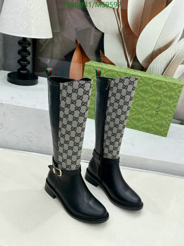 Gucci Women's Black Leather Boots with GG Monogram - EU34-42