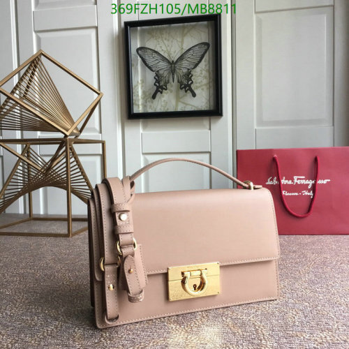 Salvatore Ferragamo 21E099 Top Handle Bag Cowhide Leather - 24.5 x 15 x 7 cm